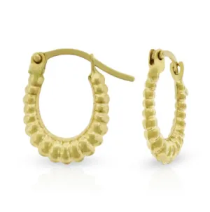 14K Yellow Gold Fancy Hoops by Donatello Gian