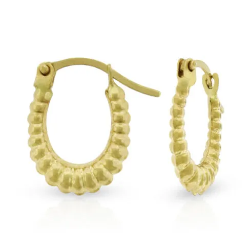 14K Yellow Gold Fancy Hoops by Donatello Gian