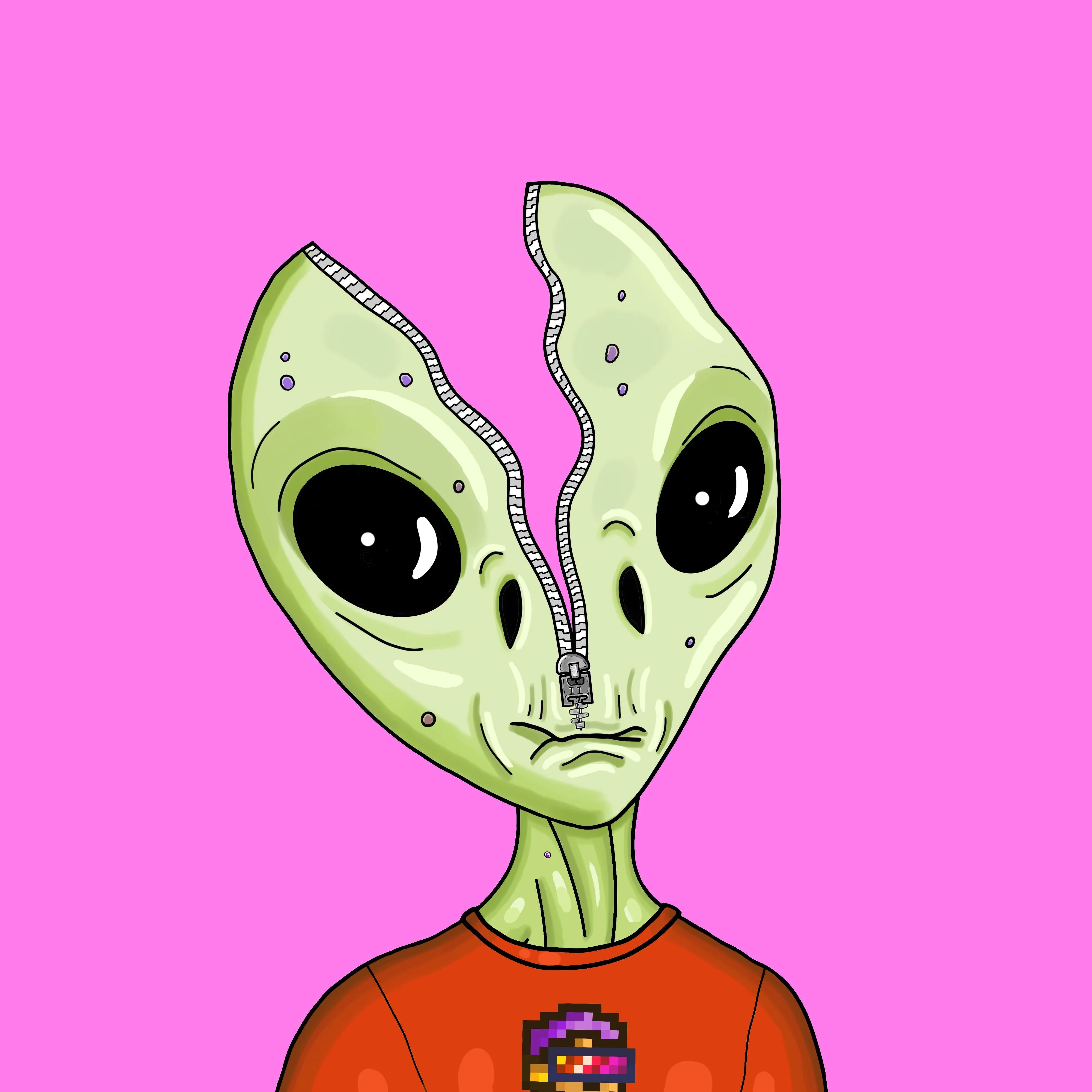Alien #0007 by inkink Shivadelic  - T-Shirt