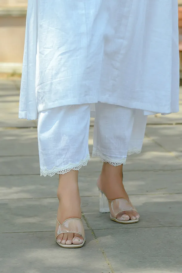 Aprajita - White Cotton Kurta Coord Set