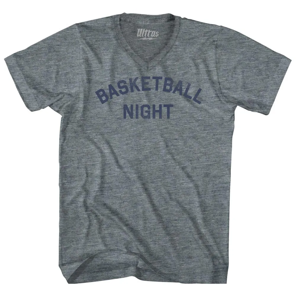 Basketball Night Adult Tri-Blend V-neck T-shirt