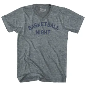 Basketball Night Adult Tri-Blend V-neck T-shirt