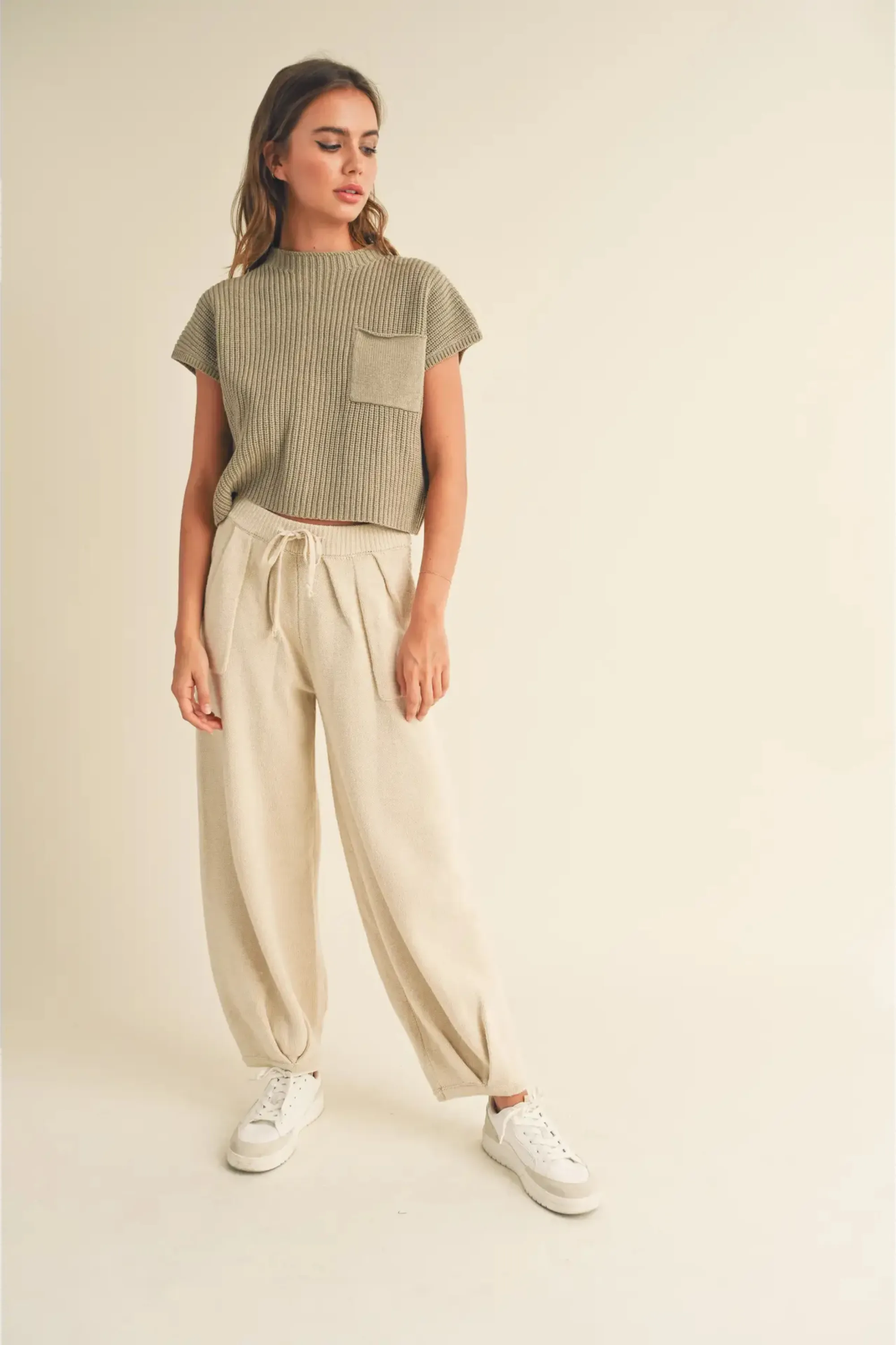 Elegant Half Knit Sweater