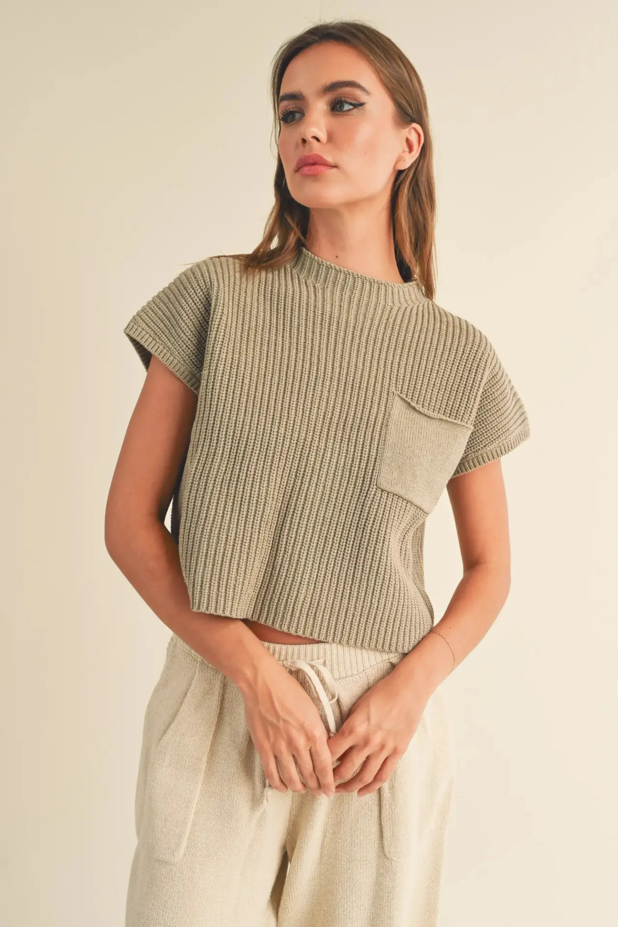 Elegant Half Knit Sweater