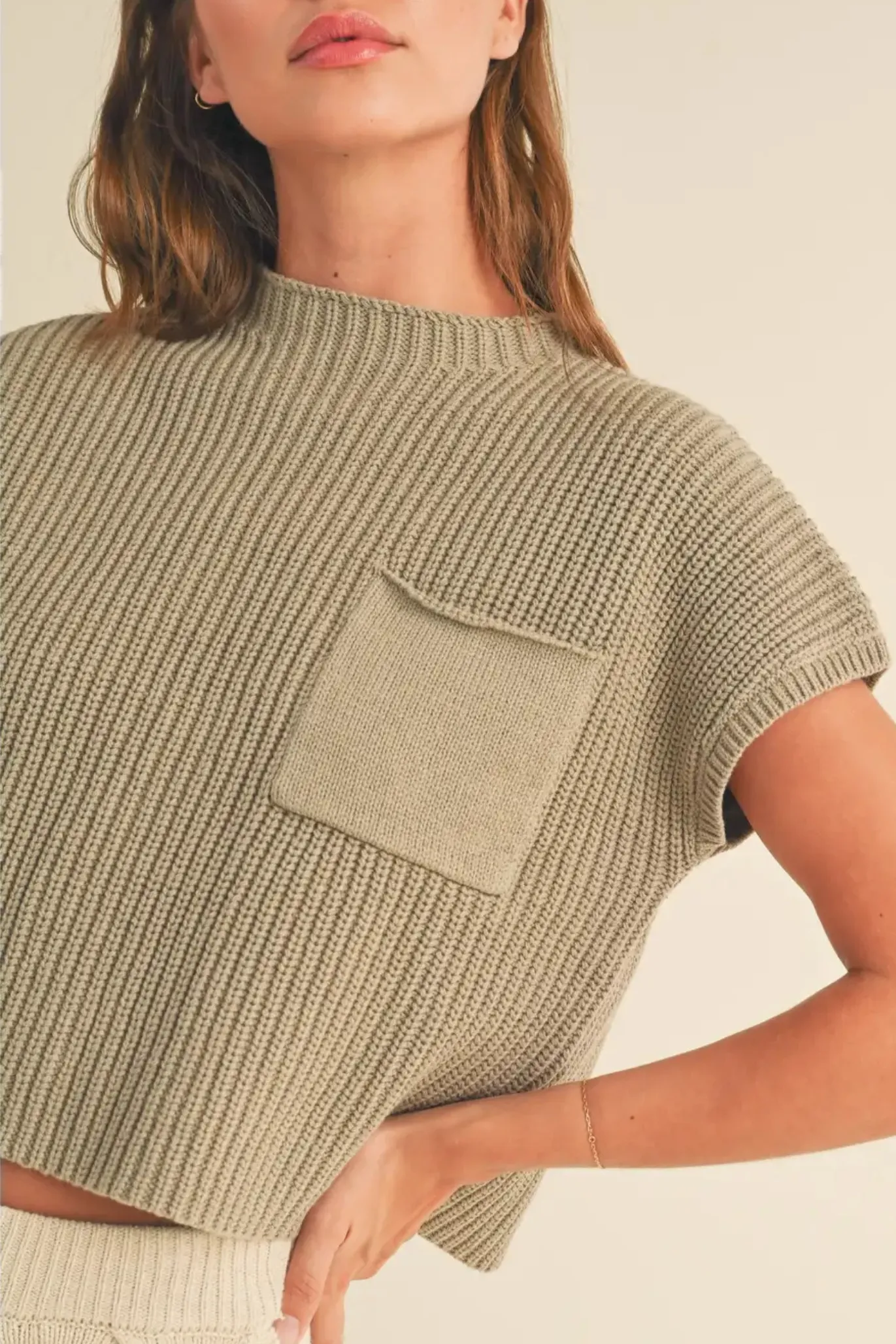 Elegant Half Knit Sweater