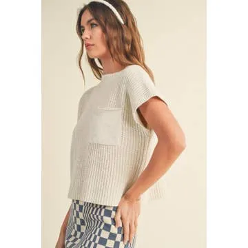 Elegant Half Knit Sweater