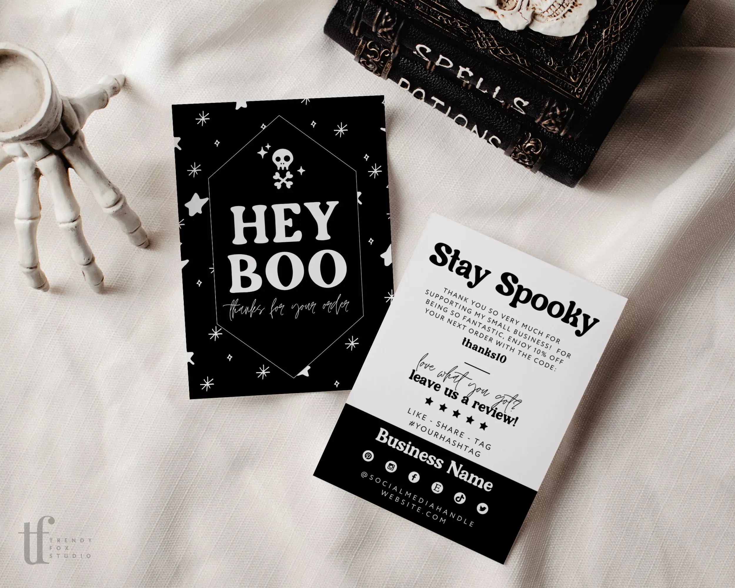 Gothic Halloween Business Thank You Card Canva Template