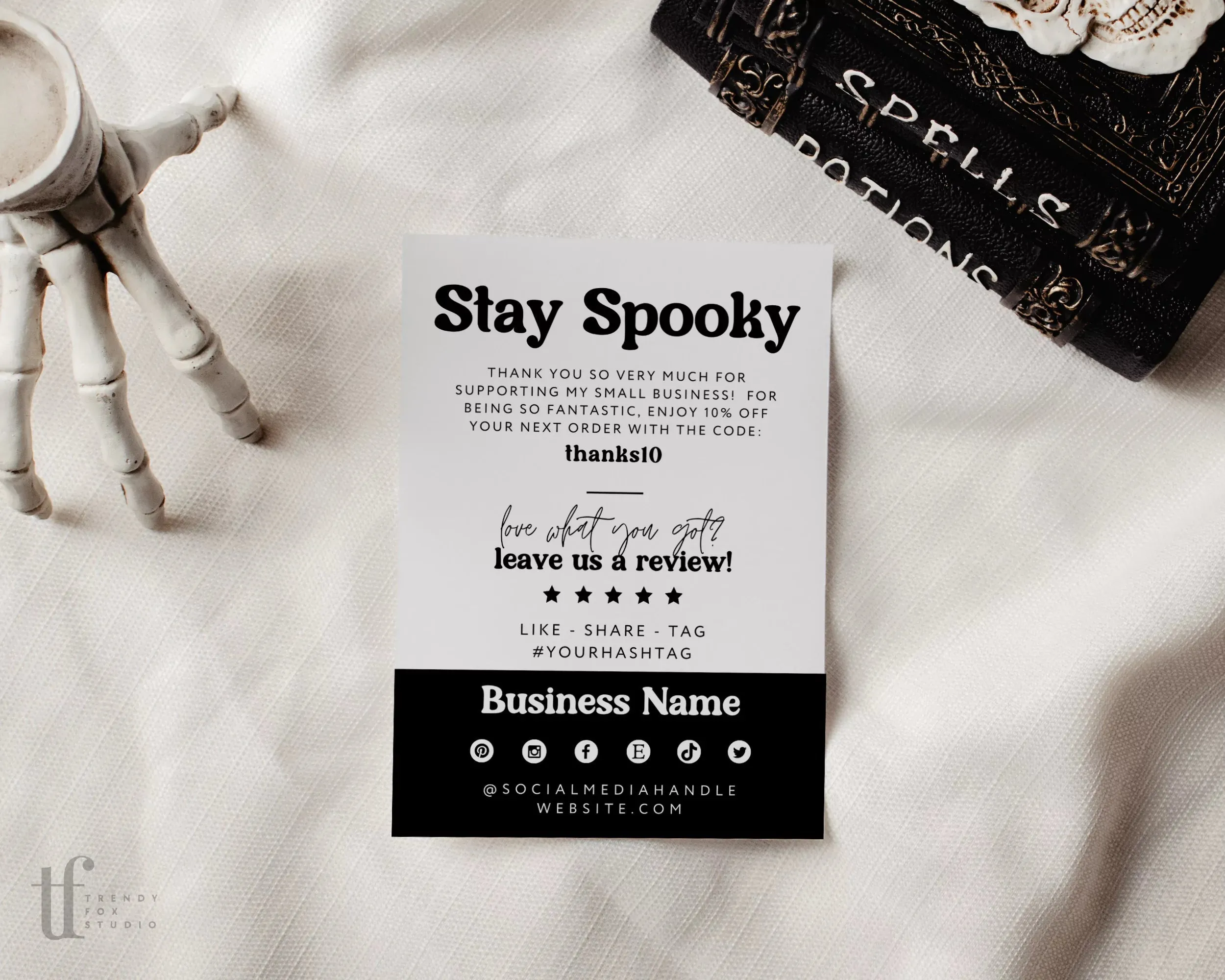 Gothic Halloween Business Thank You Card Canva Template