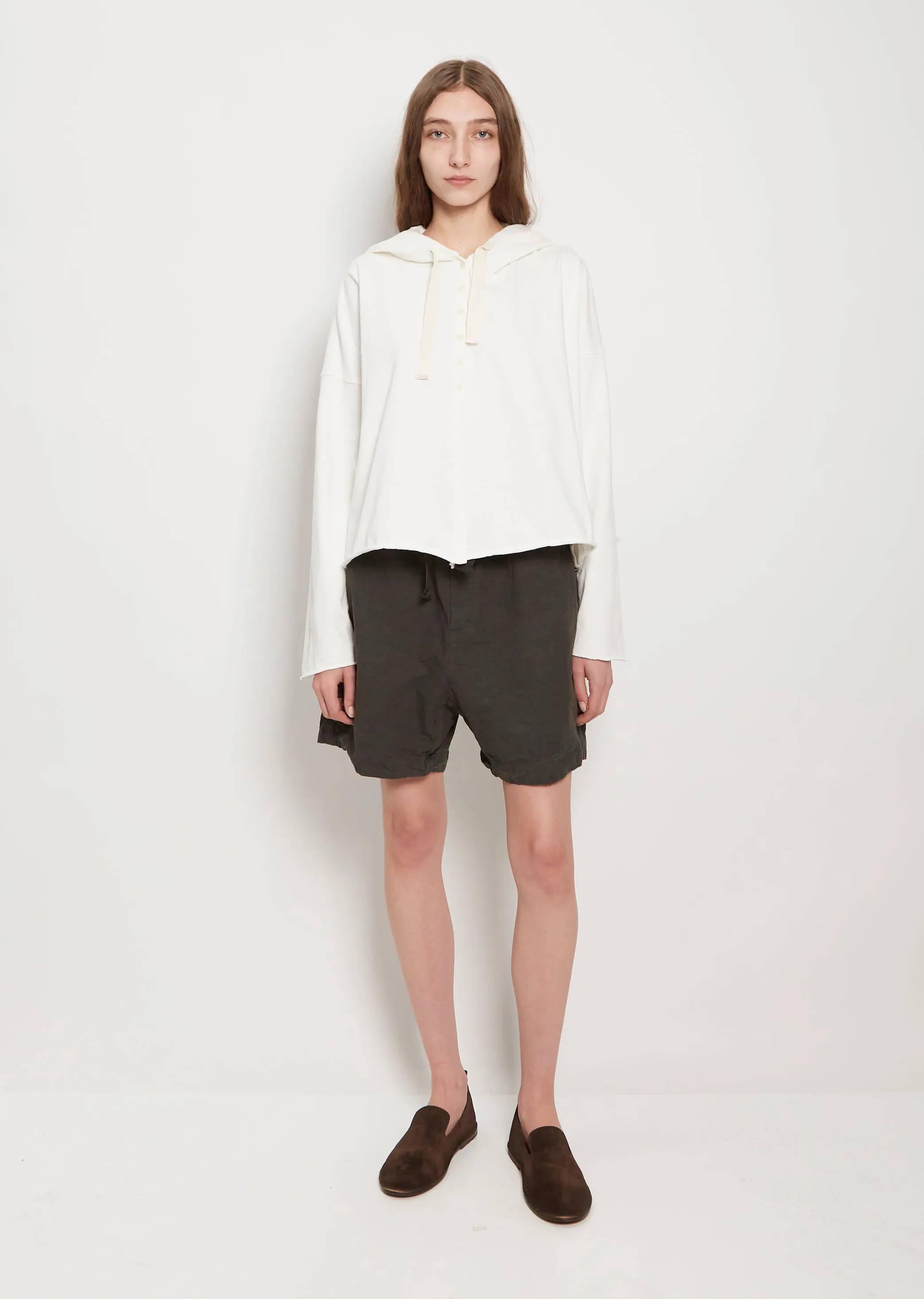 Heavy Cotton Hooded Cardigan