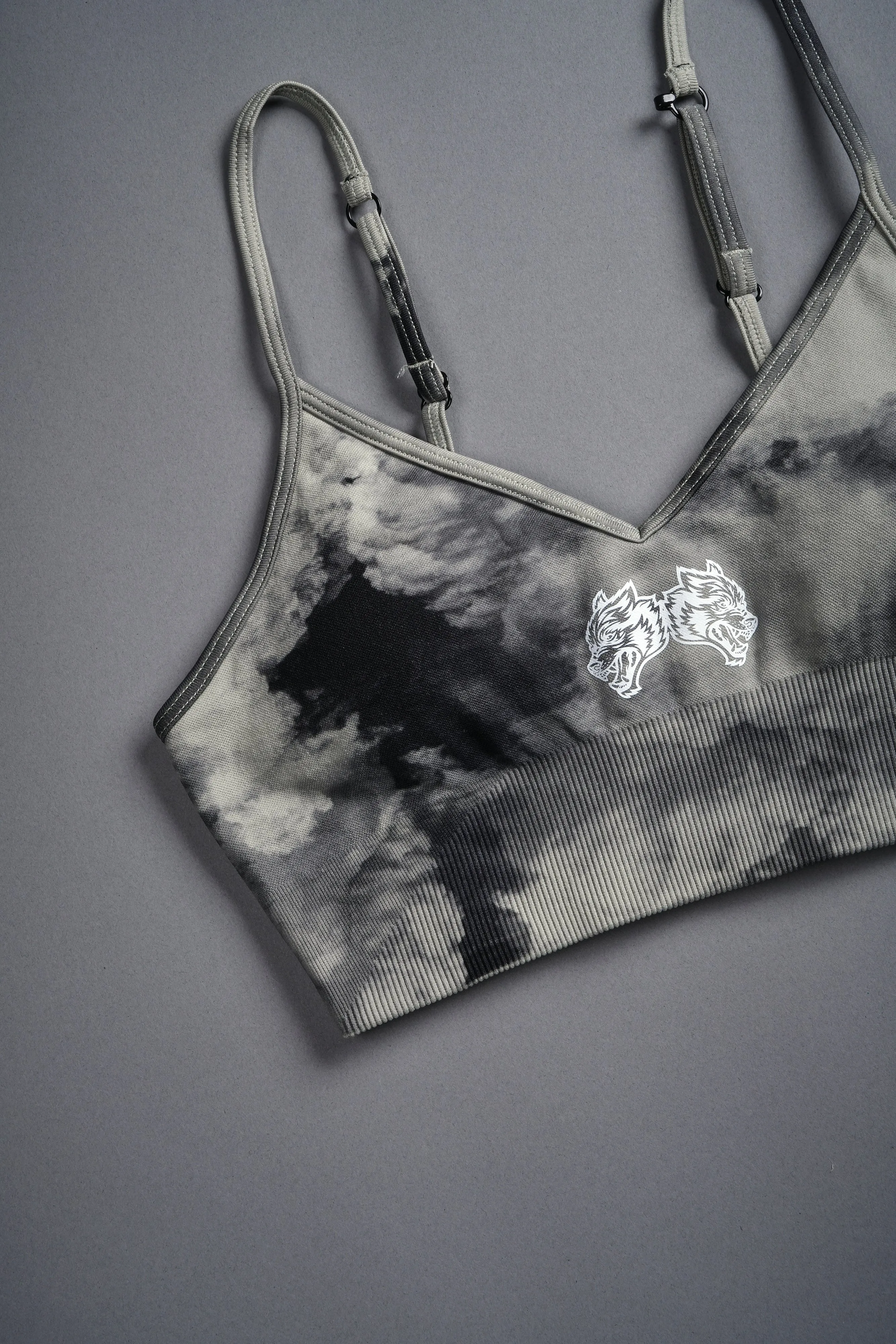 IYKYK "Everson Seamless" Sports Bra in Cactus Gray V2 Ghost Clouds