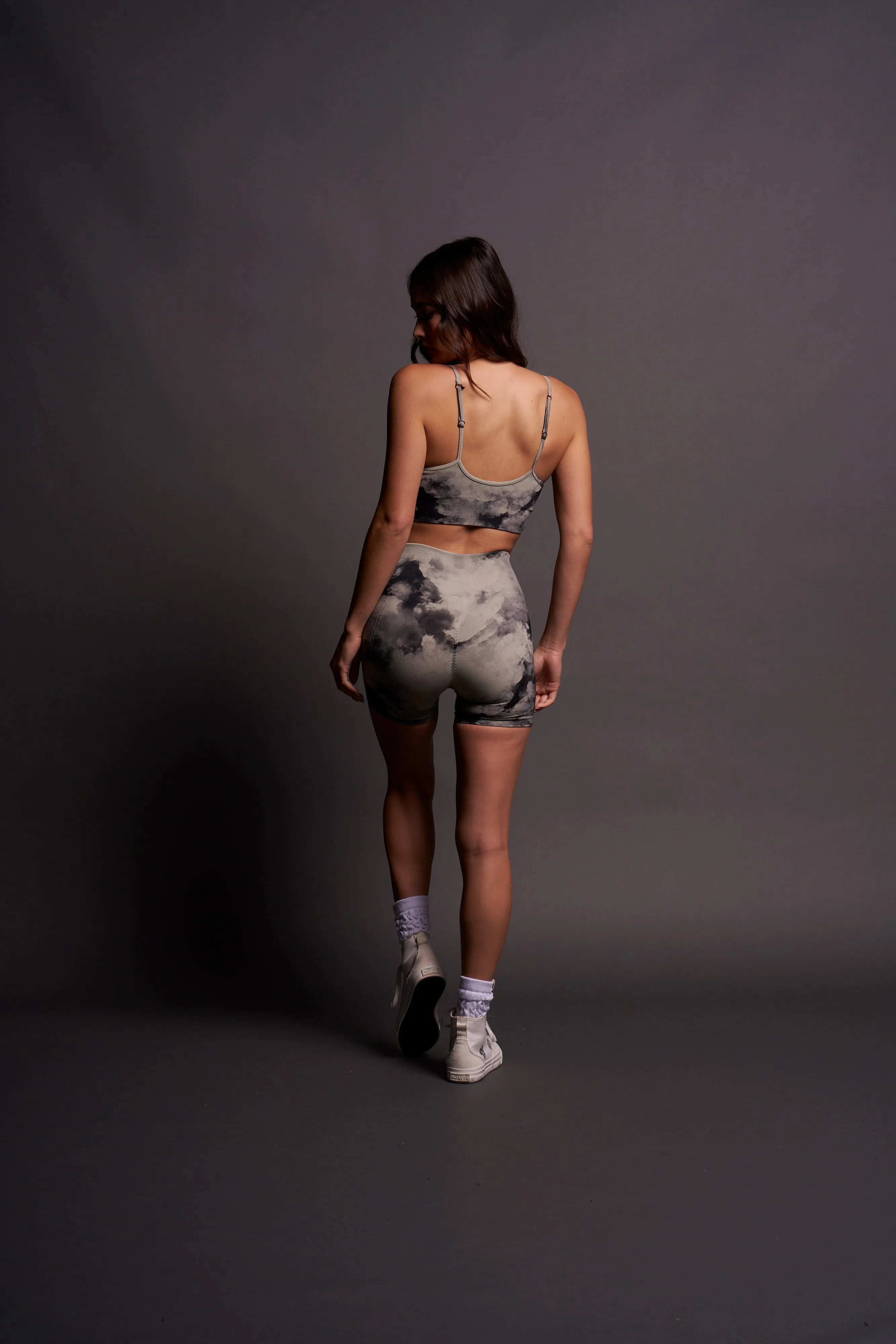 IYKYK "Everson Seamless" Sports Bra in Cactus Gray V2 Ghost Clouds