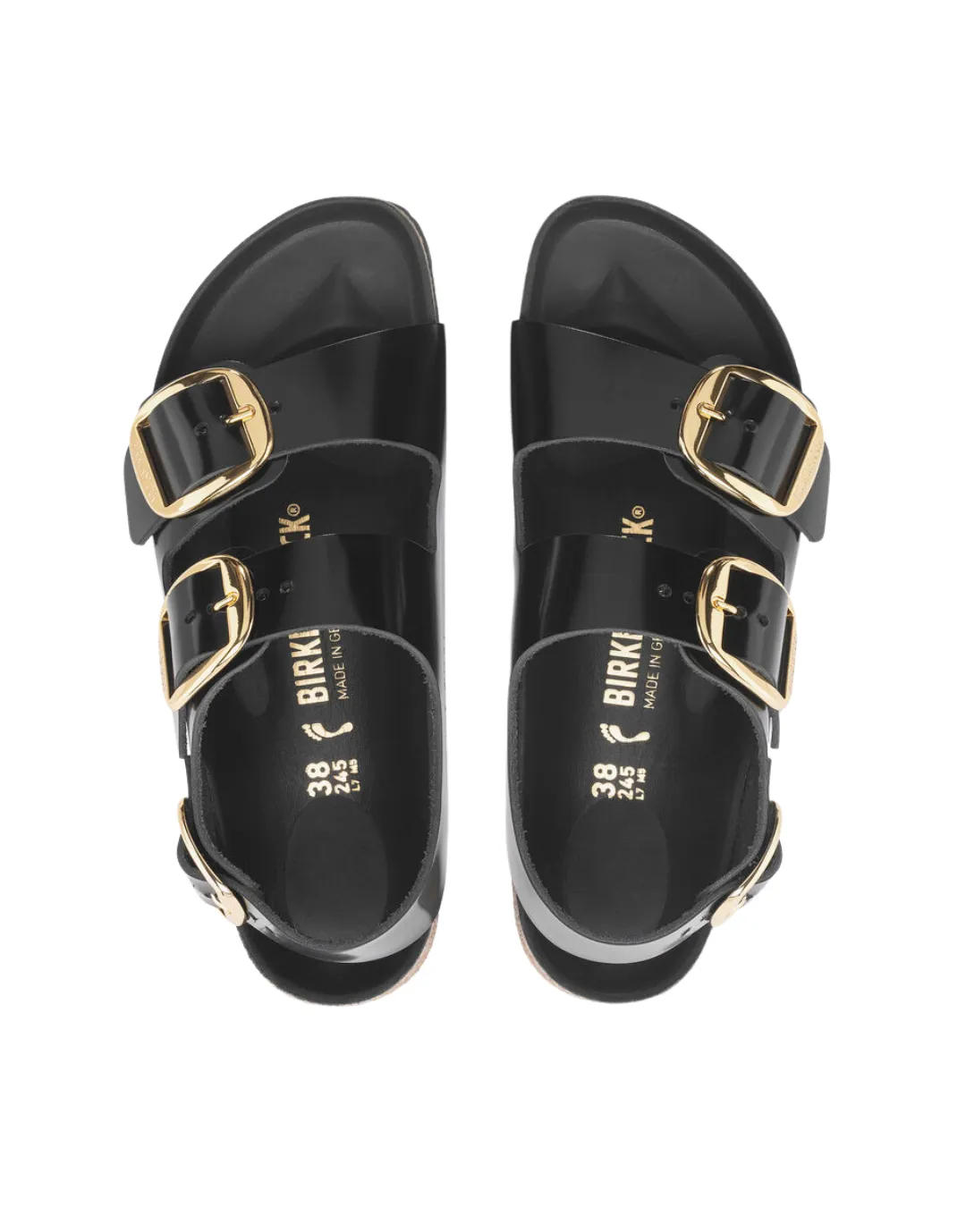 Milano Big Buckle High Shine Black Leather