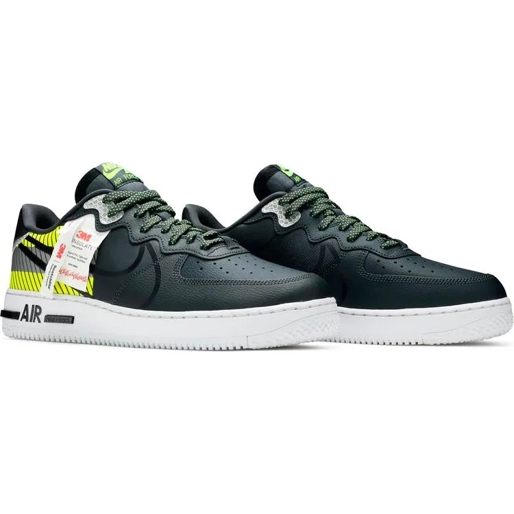 Nike 3M x Air Force 1 React LX 'Anthracite Volt' Black