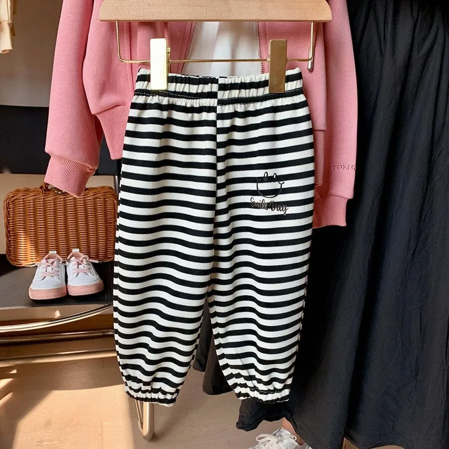 Smile Day Stripe Casual Sweatpants
