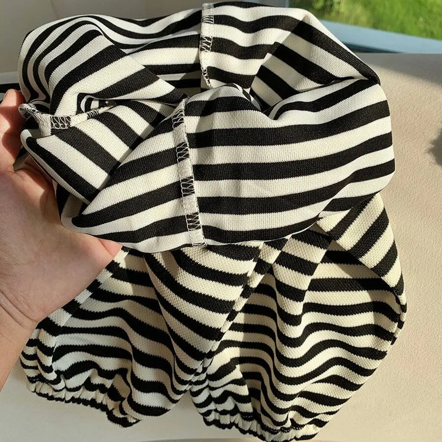 Smile Day Stripe Casual Sweatpants