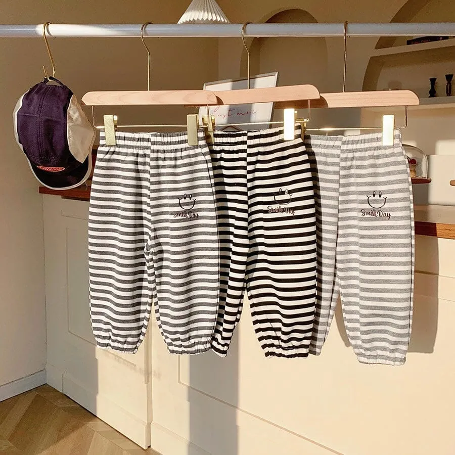 Smile Day Stripe Casual Sweatpants