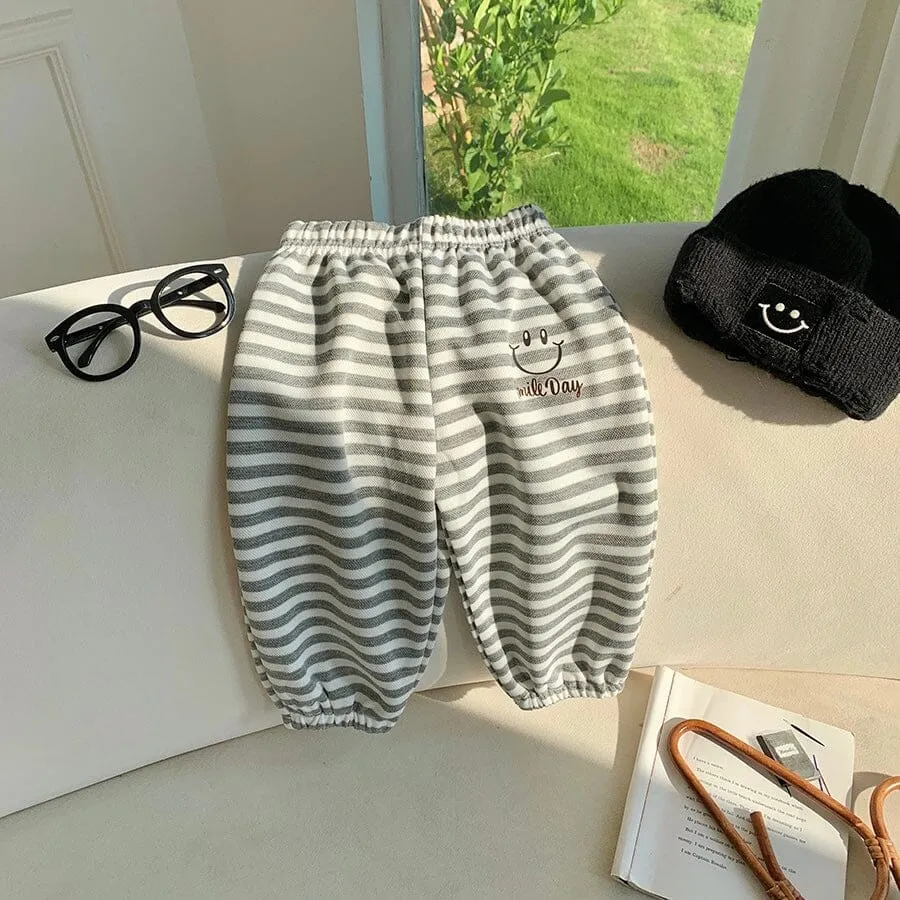 Smile Day Stripe Casual Sweatpants