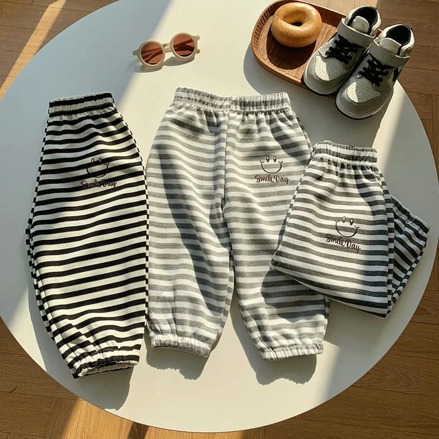 Smile Day Stripe Casual Sweatpants