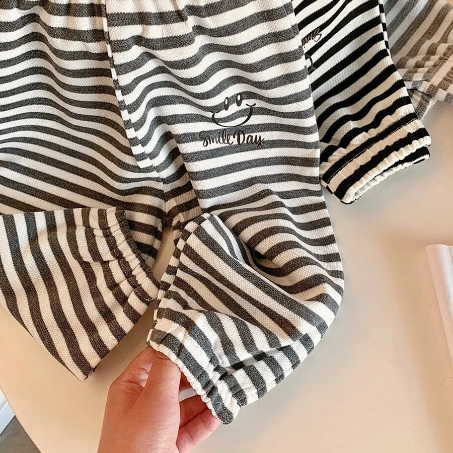 Smile Day Stripe Casual Sweatpants