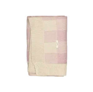 The Gingham Knit Blanket - Mauve