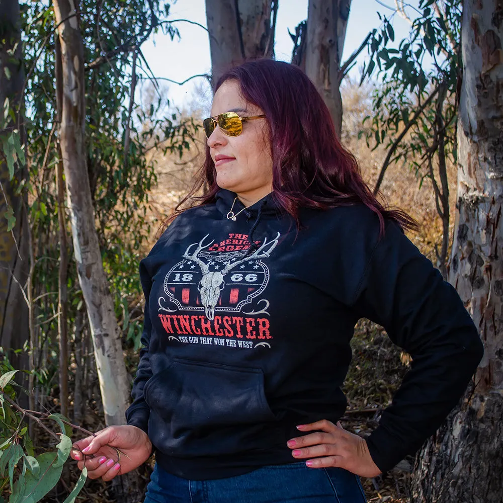 Winchester Classic - Western Flag Skull - Fleece Pullover Hoodie